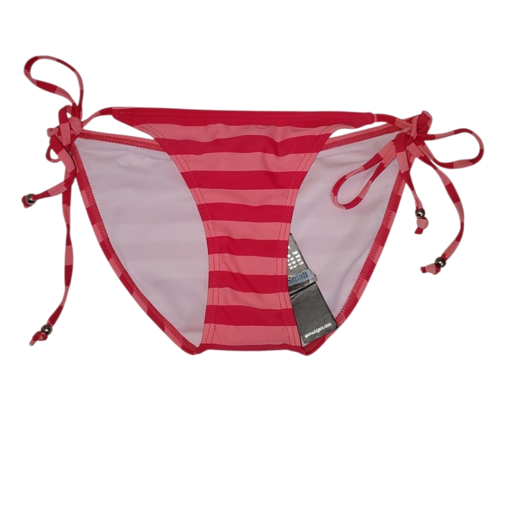 Ingear Red and Pink Striped Bikini Bottom Size Small